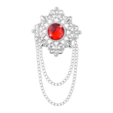 Imagem de Broche de cristal, corrente pendurada, alfinete de lapela para homens, ternos, borla, colar, correntes para camisas, crachá, alfinete de lapela de cristal vintage para homens, casamento, dia dos