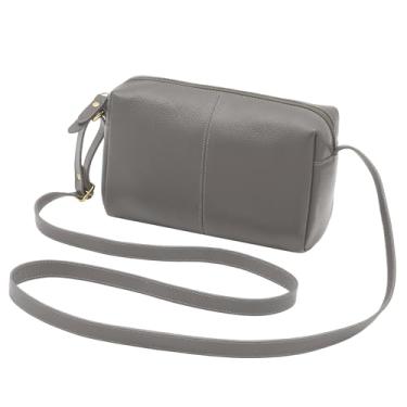 Imagem de Bolsa Feminina Transversal de Couro Bovino Legítimo Mariart Capinzinho (Cinza)