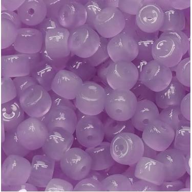 Imagem de 200 peças de contas de vidro de 8 mm para fazer joias, contas soltas redondas de cor lisa para pulseiras, artesanato DIY (roxo)