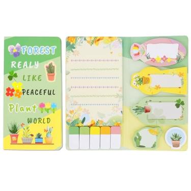 Imagem de QPIXVB Presentes para amantes de plantas, notas adesivas de plantas, presentes de plantas para mulheres, material de escritório temático de plantas, notas pastel post it, presente de acampamento