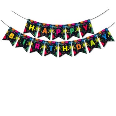 Imagem de Faixa de pintura de feliz aniversário, faixas coloridas com tema de arte de graffiti, decoração de suprimentos de festa, decoração de parede para crianças, adolescentes, adultos, decoração de parede