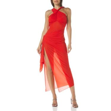 Imagem de Ronny Kobo Vestido feminino de jérsei Viper, Vermelho, M