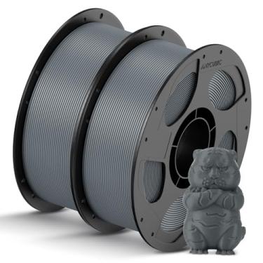 Imagem de ANYCUBIC Pacote de filamento PLA de 1,75 mm para impressora 3D, filamento para impressora FDM, carretel de 1 kg (2,2 lbs), precisão dimensional de +/- 0,02 mm (2 kg, cinza)