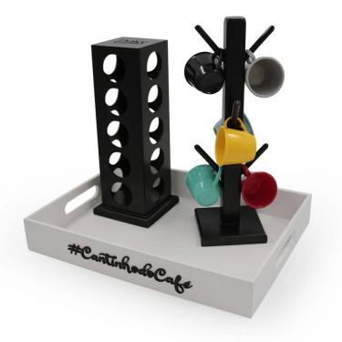 Imagem de Kit 6 Xicara Porta Capsulas Dolce Gusto Bandeja Acrílico