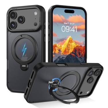 Imagem de QuantumKoo Capa magnética para iPhone 17 Pro Max com suporte invisível, [compatível com Magsafe] Capa protetora fina translúcida fosca à prova de choque feminina masculina para iPhone 17 Pro Max