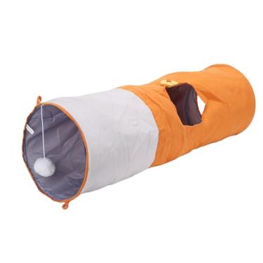 Imagem de Haofy Túnel para Gatos, Tubo Dobrável para Brincar Com Animais de Estimação Com Estrutura de Arame de Aço Flexível e Tecido de Camurça, para Cães Pequenos e Médios Rastejarem e