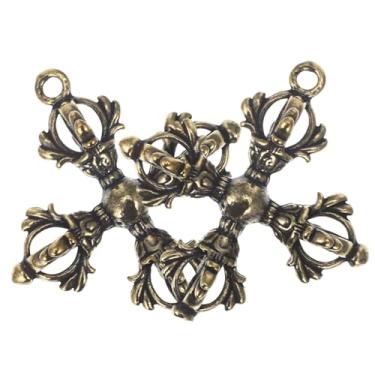 Imagem de 2 peças, pingente de pilão budismo, pingente vintage de latão para bolsas, mochilas e detalhes de chaves de carro e design antigo chaveiro decorativo artesanato