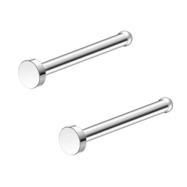 Imagem de Ruifan ASTM F136 Anéis de nariz de titânio 18G 20G 22G piercing de nariz parafuso em forma de L joia para mulheres homens topo plano 1,5 mm 2 mm 2,5 mm 3 mm, 22G(0.6mm)-2mm, Metal, Sem Pedra Preciosa