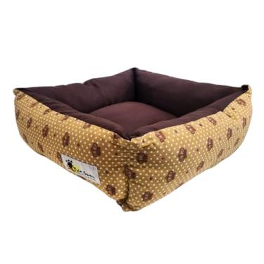 Imagem de Cama Cachorro Gato Caminha Pet Macia Confortável Zíper Tamanhos P M G (Quadrada M, Coroa Marrom)