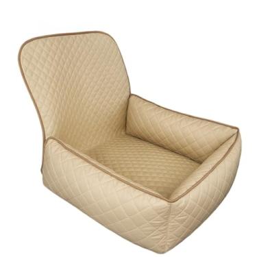 Imagem de Assento Protetor Pet Pequeno Banco Dianteiro de Carro Modelo Caminha Impermeável e Fácil Lavagem(Avelã liso)