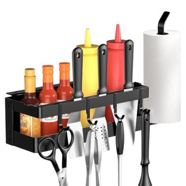 Imagem de GAGUIUP Organizador de grelha atualizado para Blackstone 43 cm/71 cm/91 cm/91 cm/carrinho de preparação - acessórios para churrasqueira Blackstone organizador de armazenamento com suporte de toalha de