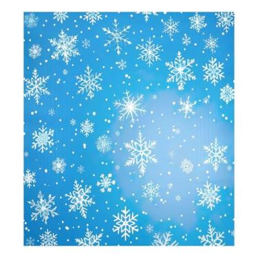 Imagem de Blueangle Capa de ímã de lava-louças de floco de neve azul de Natal, decoração de capa de lava-louças frontal, adesivos de eletrodomésticos, adesivos de eletrodomésticos, 58 cm C x 66 cm adesivo