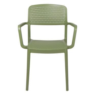 Imagem de Cadeira Tramontina Serena Em Polipropileno Verde Oliva Com Braços