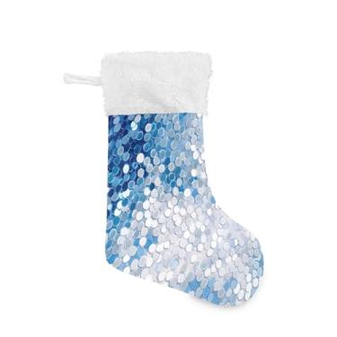 Imagem de GakkiGii Pacote com 2 meias de Natal com lantejoulas mistas, decoração grande para pendurar na parede da árvore da lareira, 45 x 31 cm