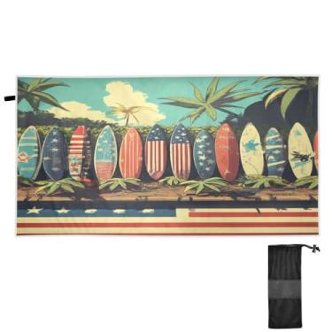 Imagem de Blueangle Toalha de praia com bandeira americana - Toalhas de viagem compactas e leves - Toalha de secagem rápida super absorvente para natação, acampamento e férias (102)