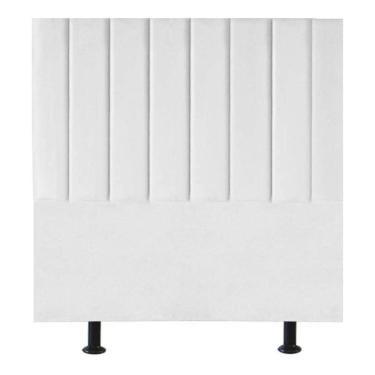 Imagem de Cabeceira Estofada De Cama Casal Box 140 Cm Alice Corino Branco