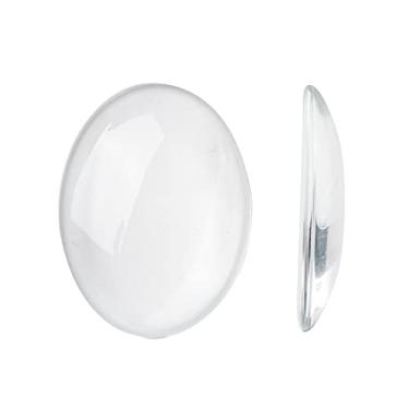 Imagem de 5 peças de cabochão oval transparente de vidro, joias de cristal transparentes pequenas pedras preciosas para foto DIY ou colares, brincos, pulseiras e outros artesanatos, 4 x 3 cm