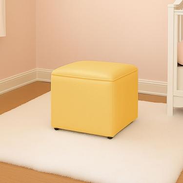 Imagem de Puff Decorativo Quadrado Para Sala Lígia Sintético Amarelo E03 - D'rossi