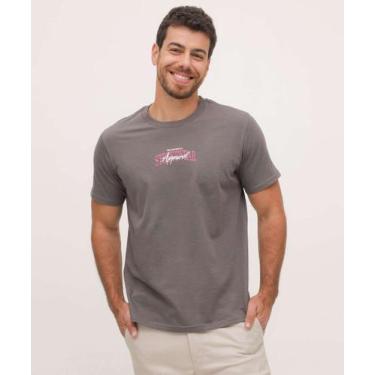 Imagem de Camiseta Masculina Estampada Manga Curta MR-24029, Cinza, GG