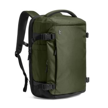 Imagem de tomtoc Mochila de viagem, TSA Friendly Flight Approved Bagagem de mão resistente à água Mochila de negócios leve, Verde ripstop (28l), 28L