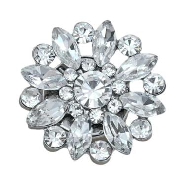 Imagem de Abotoaduras Redondas De Luxo Femininas Com Strass E Pérolas 2 Peças, A