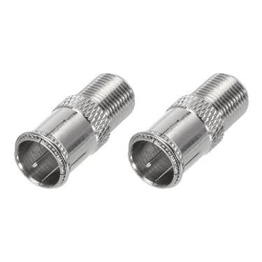 Imagem de Generic 2 peças conector coaxial rápido acoplador coaxial F macho para F fêmea adaptador push on 75 ohm à prova d'água para TV, cabo coaxial, antena