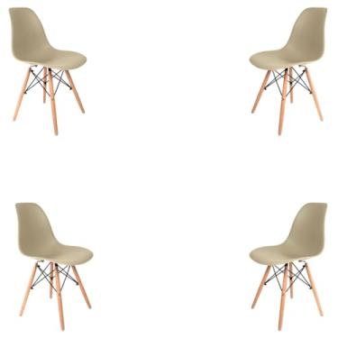 Imagem de KIT com 4 Cadeiras Modelo - Para Mesa de Jantar & Sala, Confortável & Durável (Cadeira Nude)