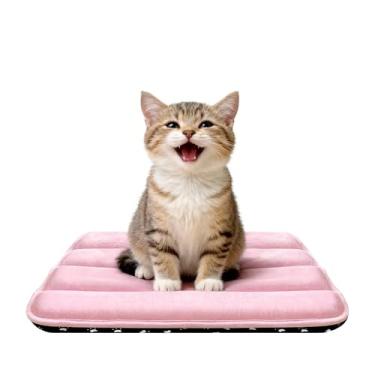 Imagem de pobopobo Almofada para gaiolas para cães, ultra macia e antiderrapante, ajuste seguro para caixas de metal e gaiolas para cães, cama aconchegante lavável para cães pequenos, médios e grandes (rosa, PP