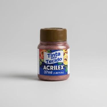 Imagem de Tinta para Tecido Glitter Acrilex Cobre 203 37ml | Brilho Intenso, Alta Fixação, Secagem Rápida e Resistência Superior às Lavagens