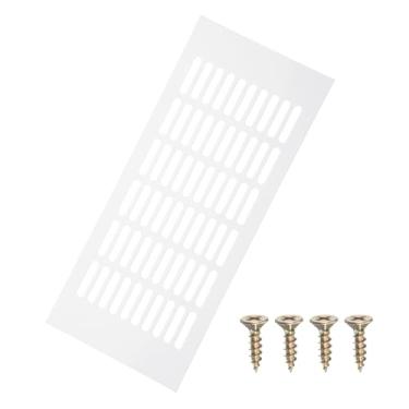 Imagem de PATIKIL Capa de ventilação de porta de 35 x 15 cm, capa de ventilação de grade de alumínio com parafusos de montagem para porta de teto de armário de guarda-roupa, branca
