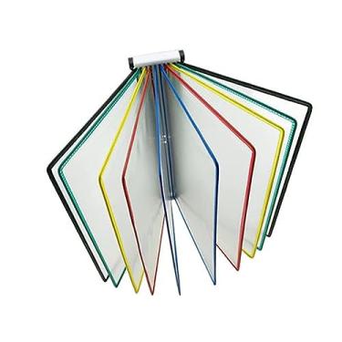 Imagem de uhyOHF Organizador de referência para montagem na parede – Organizador de arquivos para mesa, suporte de arquivo de parede de PVC e metal, pasta de exibição flip de mesa, para armazenar e exibir