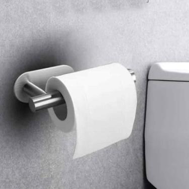 Imagem de Suporte de rolo de papel de cozinha, design de arame perfurado para banheiro e cozinha, cabide de armazenamento de tecido e plástico de 16 cm, organizador que economiza espaço