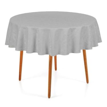 Imagem de Toalha de Mesa Redonda Jacquard 140cm Branca para Decoração (Cinza)