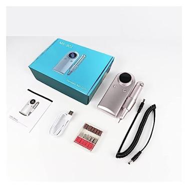 Imagem de YYBOES Broca de unha elétrica profissional 45000 RPM recarregável máquina de manicure, broca de unha profissional com visor LCD, furadeira portátil sem fio