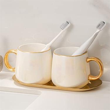Imagem de Copo de lavagem conjunto de copos de boca de cerâmica rack de escova de dentes para casal escova de dentes domésticos