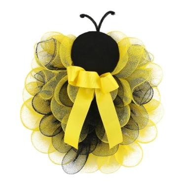 Imagem de Bothyi Guirlanda de Primavera para Porta de Entrada, Decoração Interna de 43 cm, Enfeite de Festa com Abelha, Sinal de Boas-Vindas, Guirlanda de Tecido para