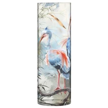 Imagem de CEBUGI Vaso de flor de árvore de pássaro, 10 x 30 cm, vaso cilíndrico para flores, vaso transparente inquebrável para decoração de casa de festa de casamento