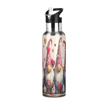 Imagem de Wassud Garrafa de água seis gnomos garrafa de água esportiva de aço inoxidável com canudo garrafas de água isoladas copo portátil de viagem 946 ml