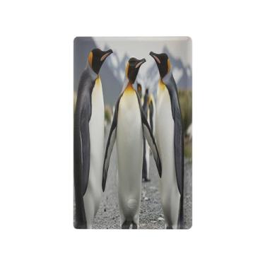 Imagem de Wassud Placa de cobertura para interruptor de luz, capas de tomadas duplas, placas de parede, decorativas, jornada de pinguim, casa, sala de estar, decoração