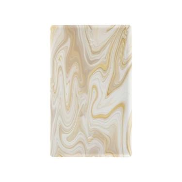 Imagem de Wassud Placa de cobertura para interruptor de luz, textura de mármore cremosa, decorativa, capa de parede, placa de parede para tomadas elétricas, em branco, 12 x 7 cm
