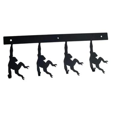 Imagem de Baoblaze Cabideiro de parede com 4 ganchos, moderno, para banheiro, toalhas, roupões, jaquetas, bolsas, escritório e quarto. Ganchos de metal para parede.