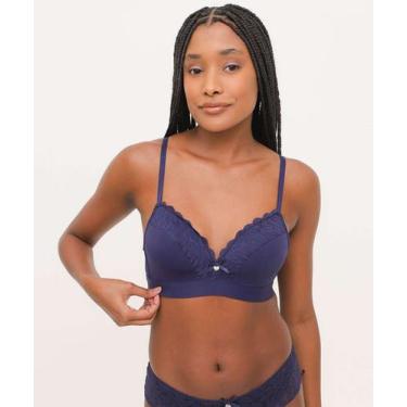 Imagem de Sutiã Triângulo Com Bojo Laço Marisa Azul-37004, 40, Azul