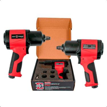 Imagem de Chave De Impacto Pneumática Compacta 1/2 Pol 82 Kgfm Martelo Duplo Reg
