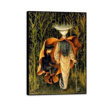 Imagem de SDYJ6GSW Remedios Varo Pintura em tela por Aquarium Poster Remedios Varo Home Decor Surrealism Wall Art Picture for Living Room Bathroom Wall Decor 100x70cm (83.8x71.1 cm) Moldura preta