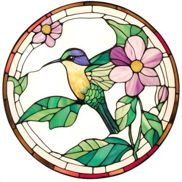 Imagem de Apanhador solar de acrílico colorido, decoração de janela pendurada com apanhadores de sol de beija-flor, arte de parede de criador de arco-íris, para sala de estar, quarto, varanda, decoração de