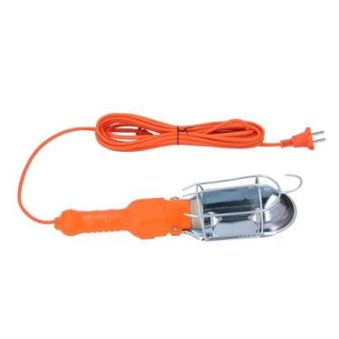 Imagem de YWBL-WH Luz de Trabalho Portátil, Sombra de Aço Inoxidável Ajustável Com Gancho e Cabo de 5m, Soquete E27 para Oficinas, Garagens, Edifícios (plugue da ue)