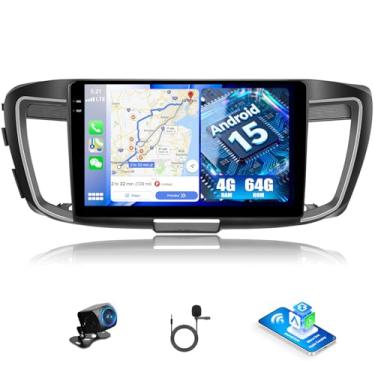 Imagem de SIXWIN Rádio veicular Android para Honda Accord 2.4L 2013 2014 2015 com carplay sem fio Android Auto 10,1 polegadas, tela sensível ao toque, espelho, câmera de backup, WiFi, GPS, FM RDS Bluetooth