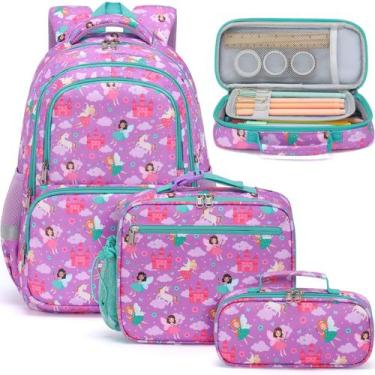 Imagem de Mochila infantil Fimibuke impermeável com lancheira e estojo para lápi