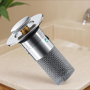 Imagem de Coador de ralo de pia pop-up com cesta removível, coletor de cabelo e detritos para banheiro e cozinha