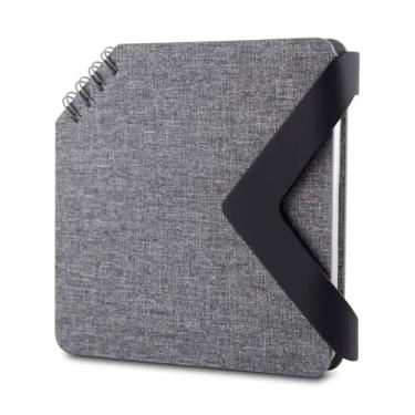 Imagem de Caderno de Bolso Magnético Premium, Capa Cinza, 12x12 cm, 70 Folhas Pautadas, Design Elegante com Fecho Magnético, Ideal para Anotações Diárias